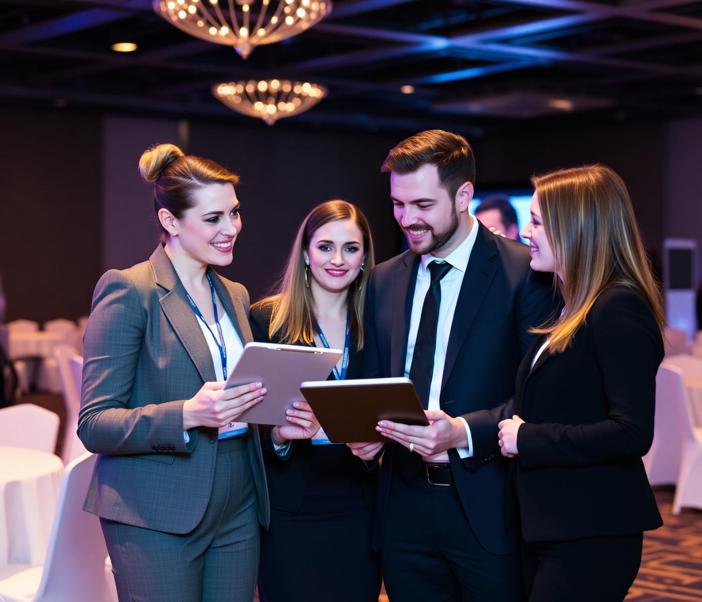 The J-MAX Events planning team coordinating an event setup